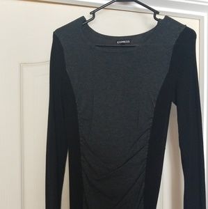 Long Sleeve Color Block Dress